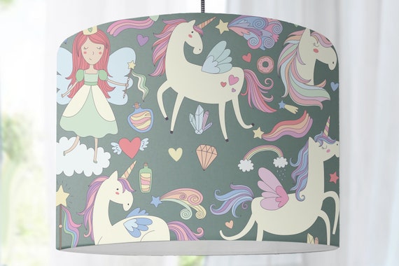 Lampshade unicorn nursery girl lamp