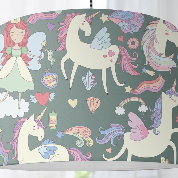 Lampshade unicorn nursery girl lamp