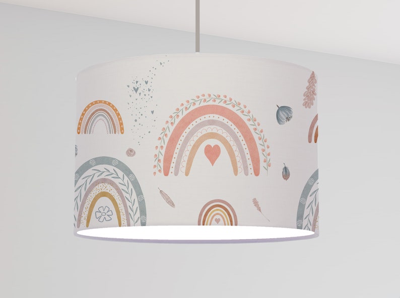 Lampe enfant abat-jour arc-en-ciel fille bohème motif scandinave moderne minimaliste image 2