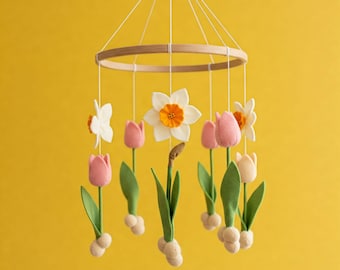 Flower Mobile Baby | Tulip Mobile Nursery | Spring Decoration Girl Boy