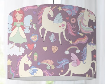 Lampshade children's room Unicorn purple