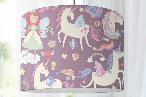 Lampshade children's room Unicorn purple