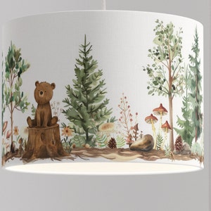 Lampshade Nursery Lamp Animals Forest Forest Animals Squirrel Snail Tree Baby Babylampe Toddler gray