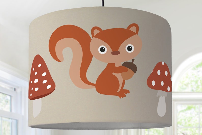 Lampshade Children's Room Squirrel Rabbit Fox beige image 1