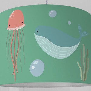 Lampshade nursery fish whale turtle sea ocean green