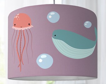 Abat-jour Lampe pour enfants Lampadaire Poisson Baleine Poisson Chambre d’enfants Baleine Poisson Océan Mer Bébé Lampe