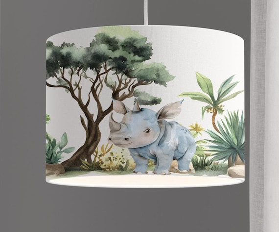 Lampshade Nursery Lamp Animals Forest Forest Animals Squirrel Snail Tree Baby Babylampe Toddler gray