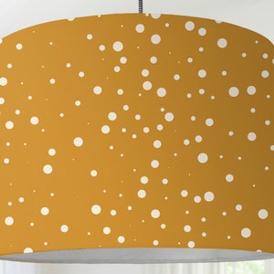 Hanging lamp lampshade mustard yellow confetti pattern modern Scandinavian