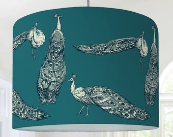 Lampshade Kids Room Birds Colorful Kids Lamp Living Room Bedroom Peacock Floral Pattern