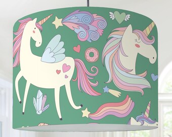Girl lamp unicorn lampshade girl