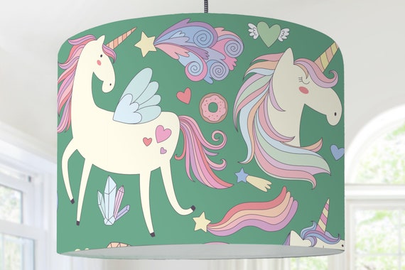 Girl lamp unicorn lampshade girl