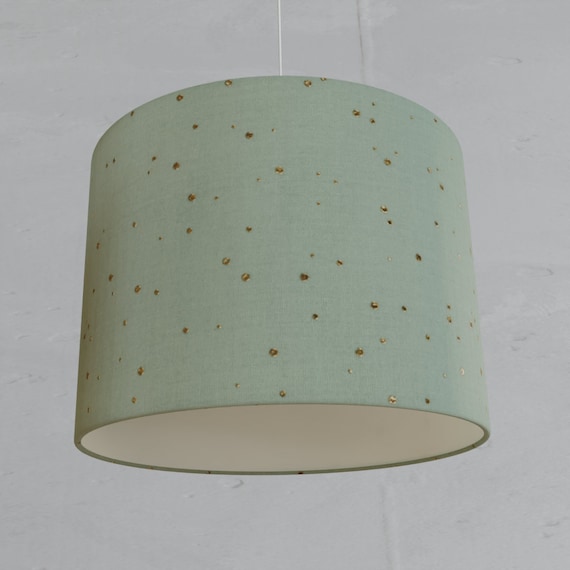Living room lampshade mint confetti gold muslin modern minimalist Scandinavian