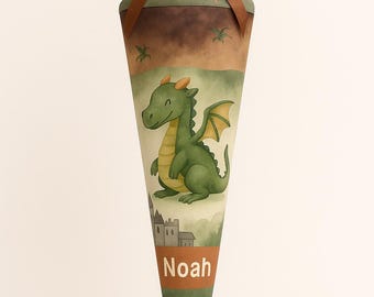 School cone, candy cone, dragon school cone, school enrollment, back to school, personalized school cone, school cone boy, dragon motif,