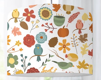 Lampshade Nursery Flowers Birds colorful