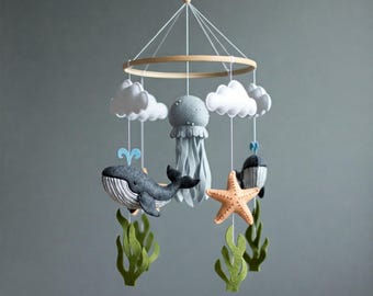 Magical Gold Mobile - Baby Mobile with cute whale