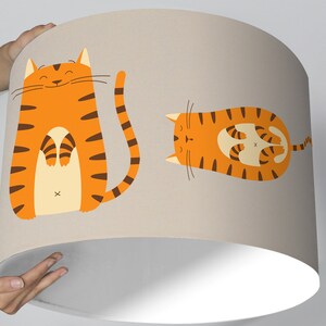 Katzenlampe Lampenschirm Katze Kinderlampe beige Bild 3