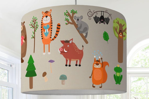 Children lamp lampshade ANIMAL FOREST cream