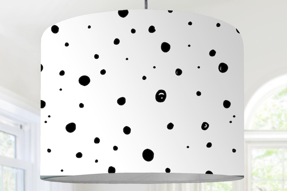 Hanging lamp lampshade mustard yellow black white modern Scandinavian pattern modern Scandinavian