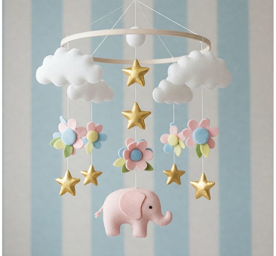 Magical Gold Mobile - Baby Mobile with cloud stars