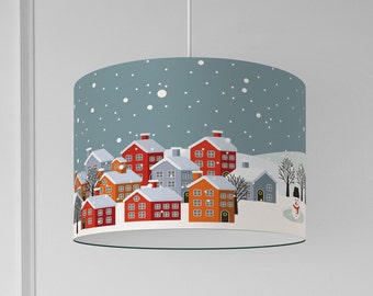 Christmas winter chrismas lampshade on organic cotton