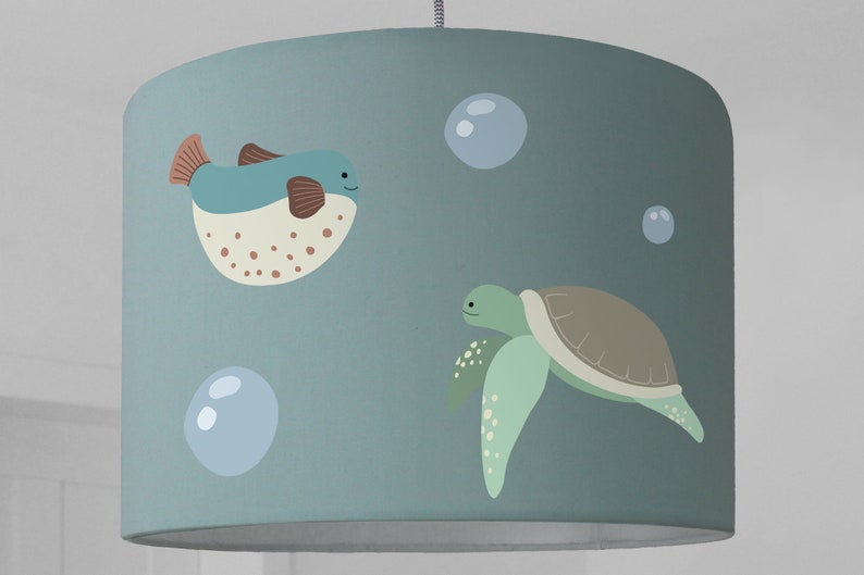 Lampshade child lamp fish turtle sea image 1