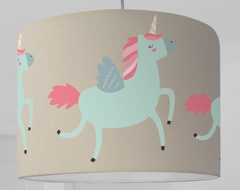 Abat-jour licorne beige cadeau enfant cadeau pendaison de crémaillère