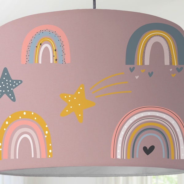 girls room lampshade rainbow star boy modern Scandinavian pattern modern Scandinavian minimalist