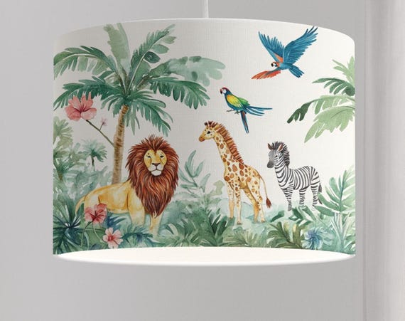 Lamp Jungle tropical watercolor children's room organic all colors possible