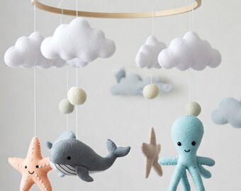 Magical Gold Mobile - Baby Mobile with cute whale