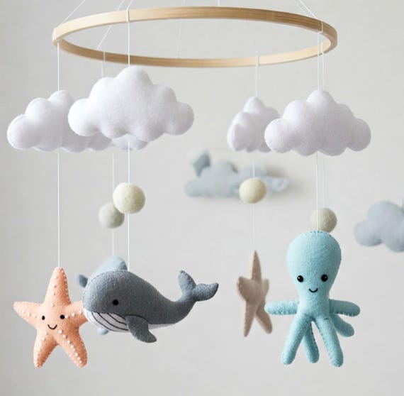 Magical Gold Mobile - Baby Mobile with cute whale