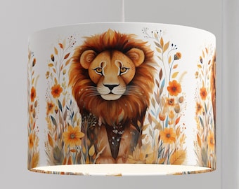 Lampenschirm kinderzimmer Löwe Animal  Lampshade children bio Baumwolle