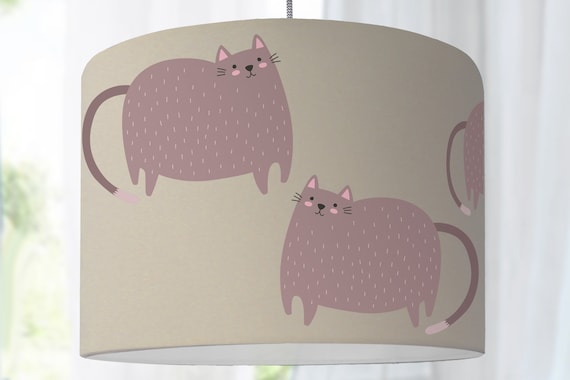 Lampshade nursery cat animal lamp beige