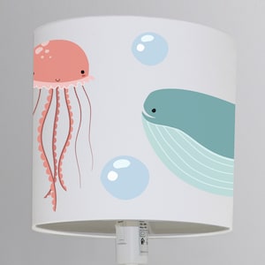 Floor lamp hanging lamp nursery lampshade whale sea fish white nursery