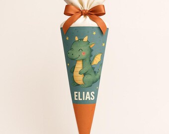 School cone, candy cone, dragon school cone, school enrollment, back to school, personalized school cone, school cone boy, dragon motif,