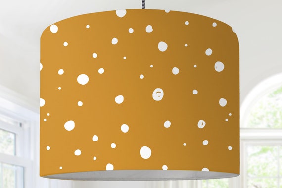 Hanging lamp lampshade mustard yellow white modern Scandinavian pattern modern Scandinavian minimalist