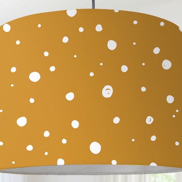 Hanging lamp lampshade mustard yellow white modern Scandinavian pattern modern Scandinavian minimalist