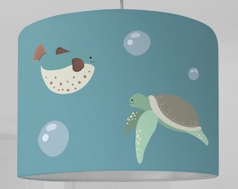 Lampshade children's room whale sea turtle