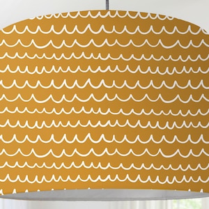 Lampada a sospensione paralume senape giallo blu bianco moderno modello scandinavo moderno scandinavo