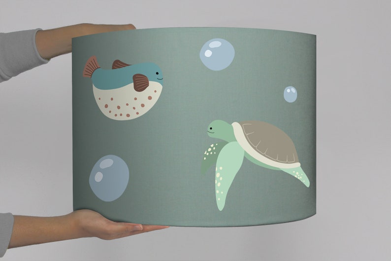 Lampshade child lamp fish turtle sea image 3