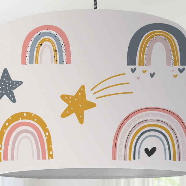 girl room lampshade rainbow star young modern scandinavian pattern modern scandinavian minimalist