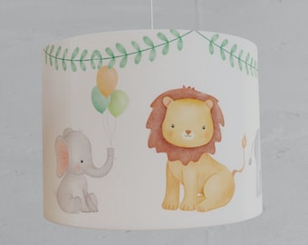 Lamp children's room jungle animals cotton lampshade