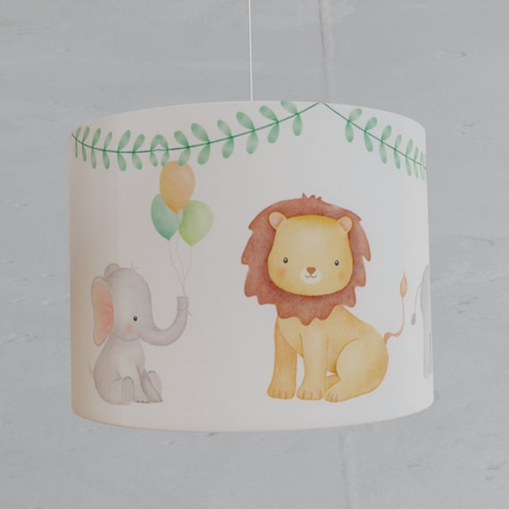 Lamp children's room jungle animals cotton lampshade