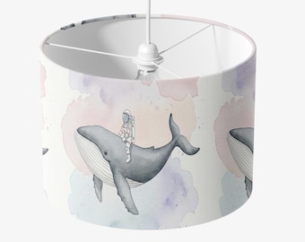 Lampshade for children whale fish sea turtle nursery mint