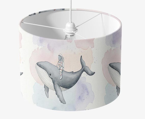 Lampshade for children whale fish sea turtle nursery mint