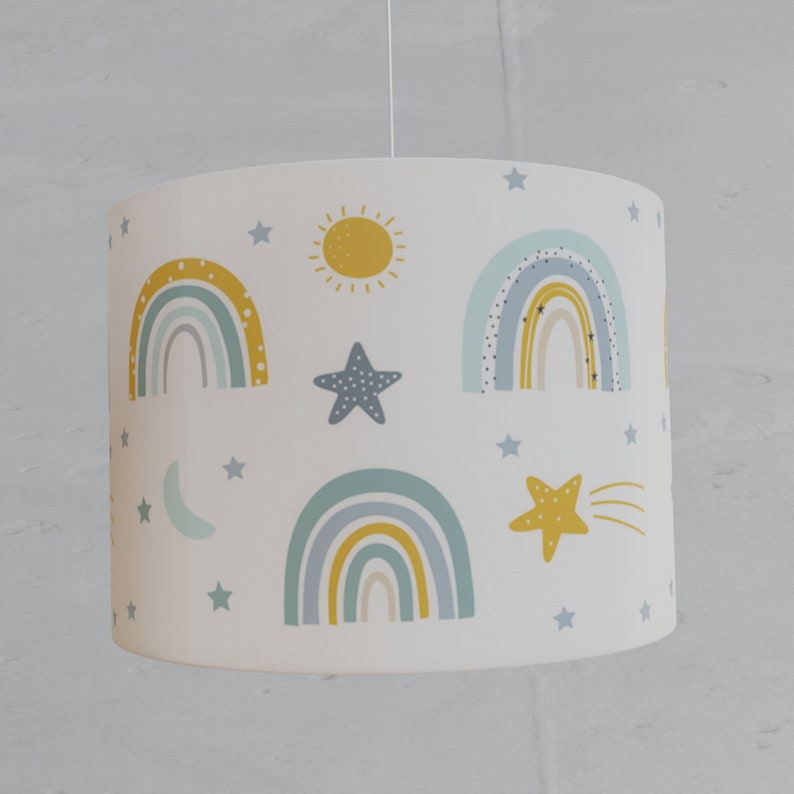 Lampshade rainbow blue boys image 1