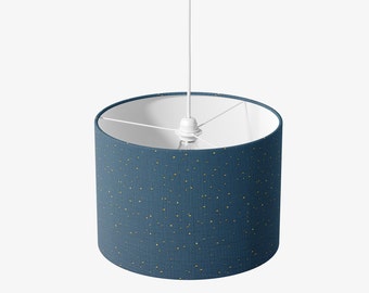 bedroom lampshade muslin dark blue confetti gold muslin modern minimalist scandinavian