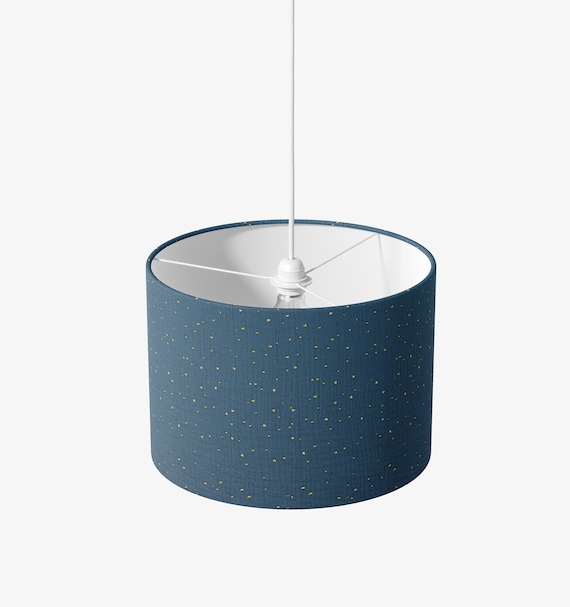 bedroom lampshade muslin dark blue confetti gold muslin modern minimalist scandinavian