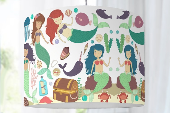 Lampshade mermaid nursery sea animal