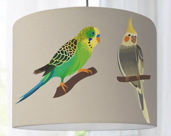 Lampenschirm Wellensittich Vögel Kinderlampe