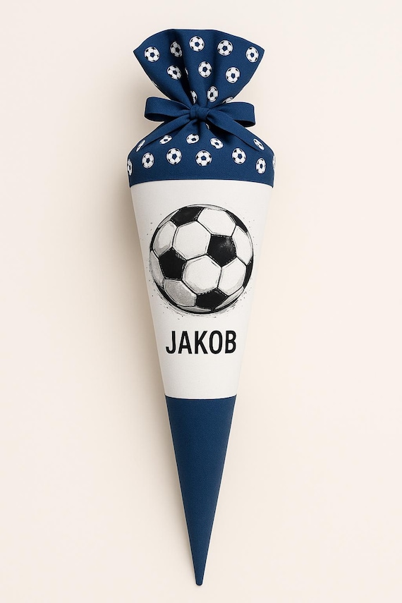 School cone football, candy cone, school enrollment boy, goalkeeper, ball, stadium, back to school gift, personalized, with name, kicker